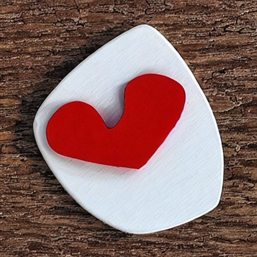 Red heart attached to wood with a wooden background