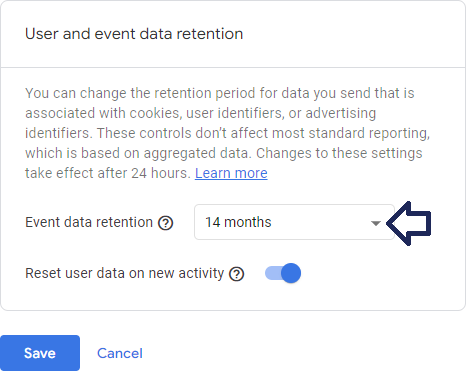 Google Analytics Data Retention Settings